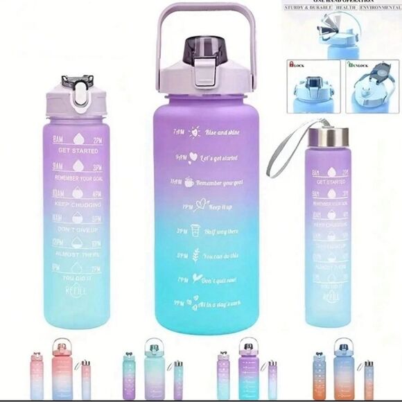 3 PCS Portable Water Bottles Set With Large Capacity, Anti Leakage - Picture 3 of 11